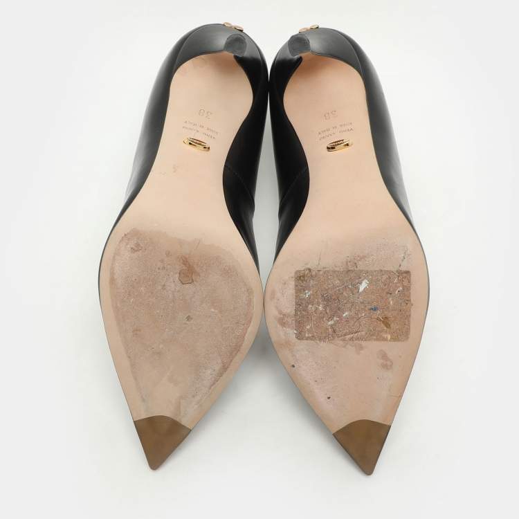 مملوكة مسبقًا Sergio Rossi Black Leather Pointed Toe Pumps Size 38