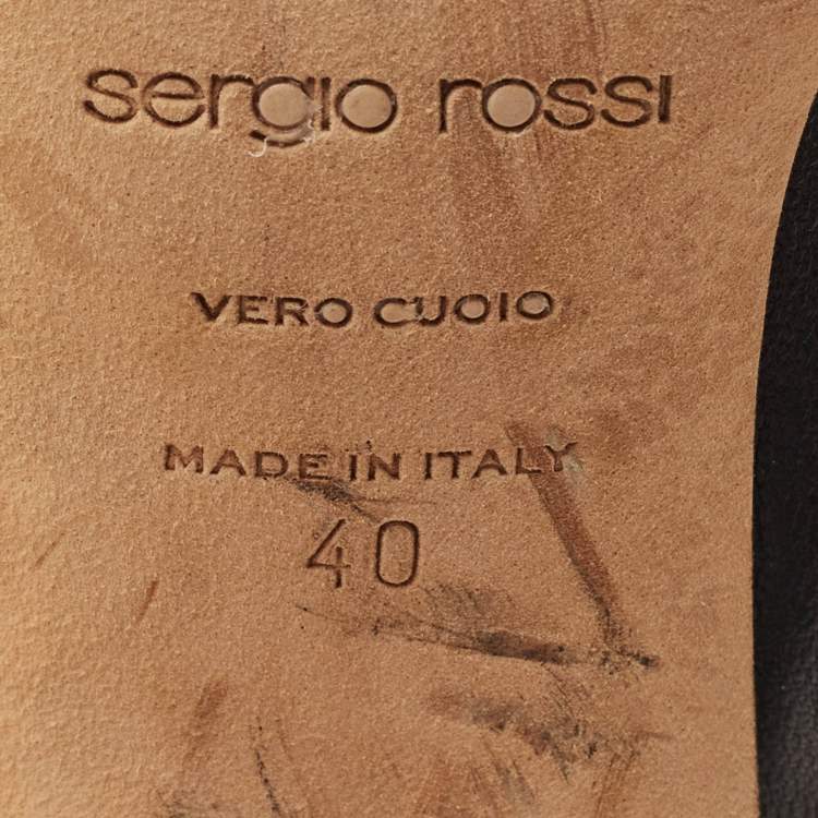 Pre Owned Sergio Rossi Black Leather Knee Length Boots Size 40