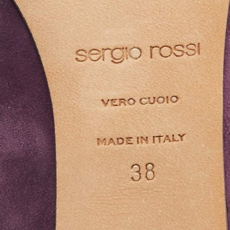 Pre Owned Sergio Rossi Purple Suede Pointed Toe Pumps Size 38