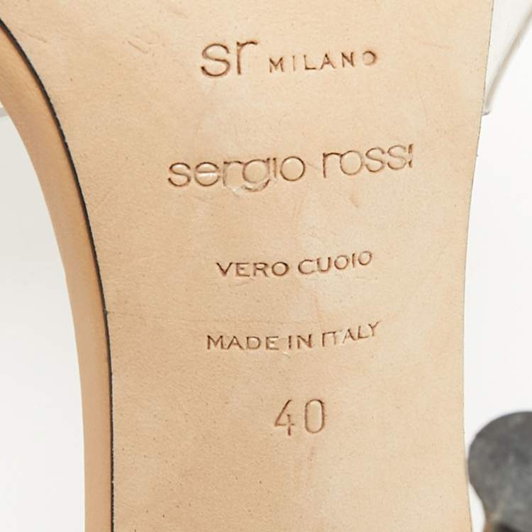 مملوكة مسبقًا Sergio Rossi Transparent PVC Crystal Embellished Ankle Strap Sandals Size 40