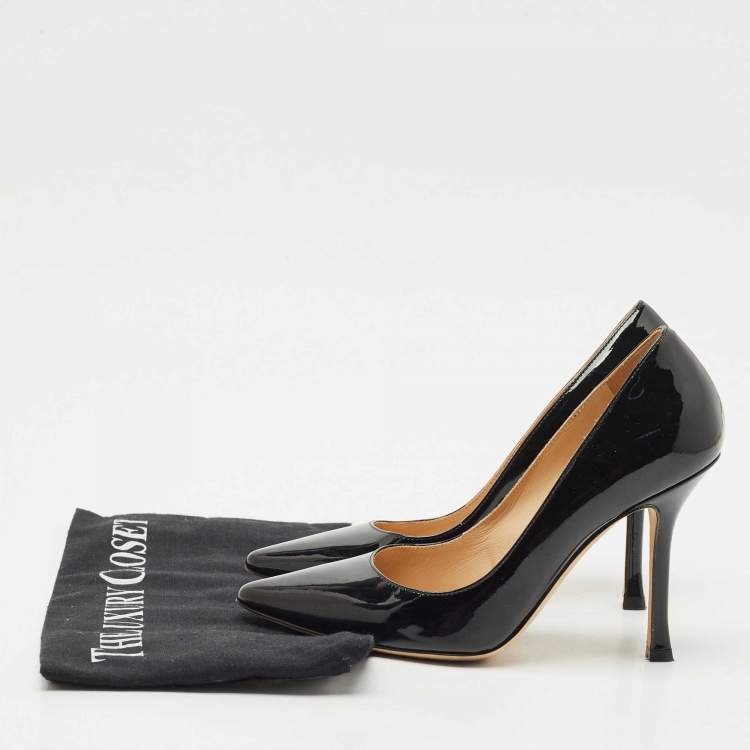 Pre Owned Sergio Rossi Black  Patent Leather Pointed Toe Pumps Size 34
