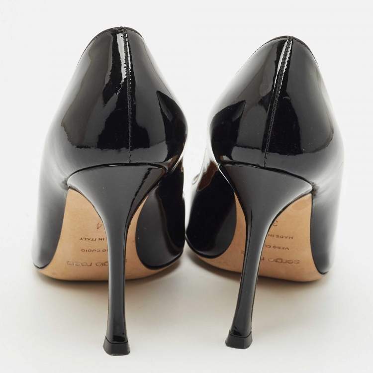 Pre Owned Sergio Rossi Black  Patent Leather Pointed Toe Pumps Size 34