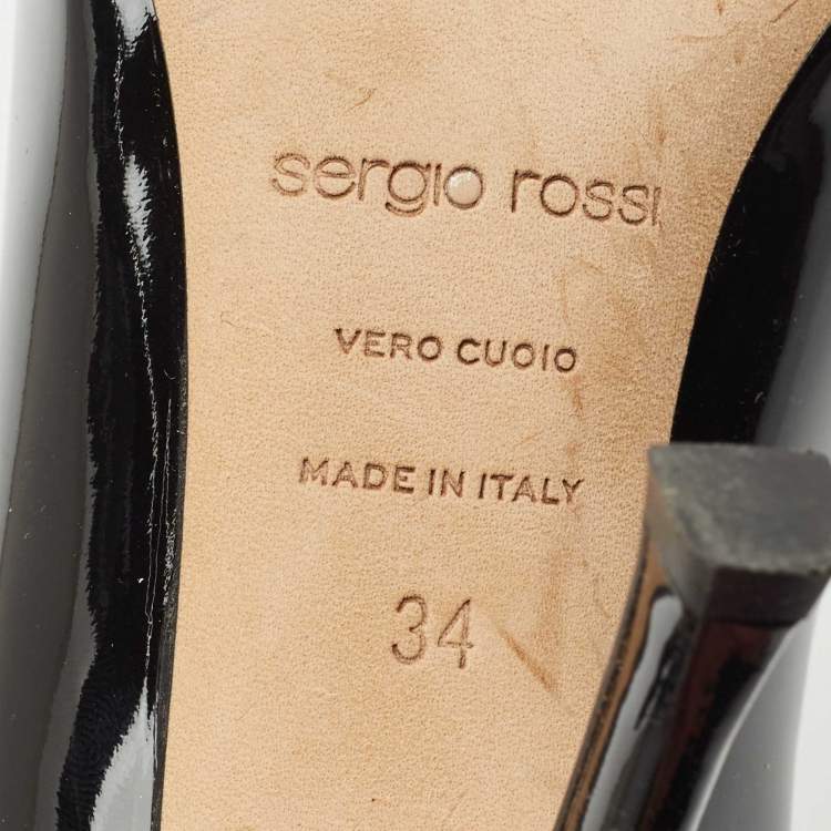 Pre Owned Sergio Rossi Black  Patent Leather Pointed Toe Pumps Size 34