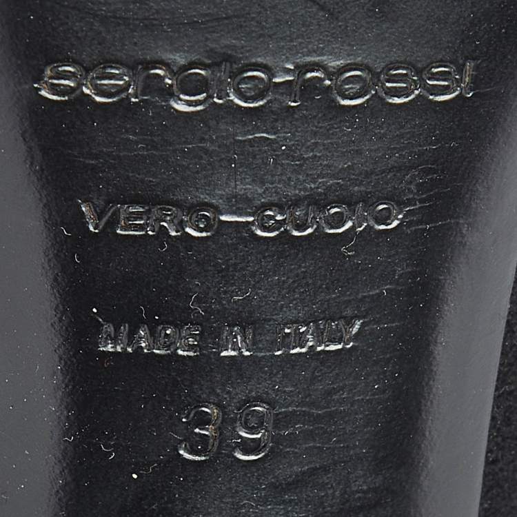 Pre Owned Sergio Rossi Black Suede Knee Length Boots Size 39