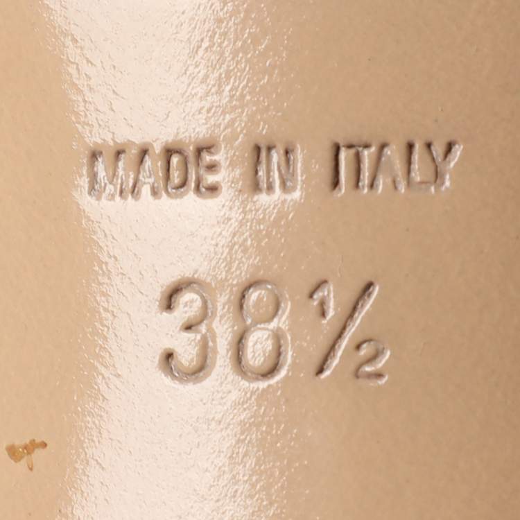 Pre Owned Sergio Rossi Gold Leather Ankle Strap Sandals Size 38.5