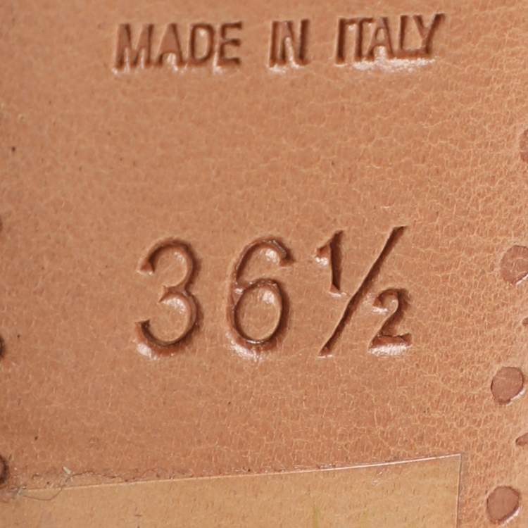 Pre Owned Sergio Rossi White/Brown Leather Bow Ankle Strap Sandals Size 36.5