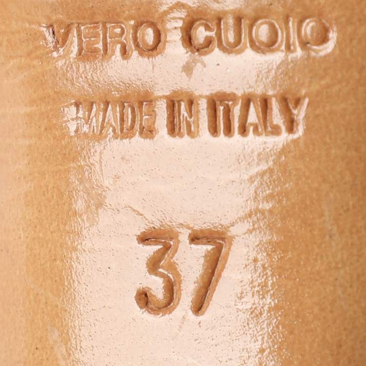 Pre Owned Sergio Rossi Brown Python Leather Ankle Strap Sandals Size 37