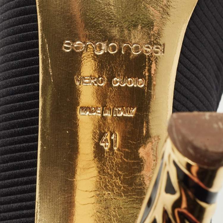 مملوكة مسبقًا Sergio Rossi Black Fabric Peep Toe Pumps Size 41