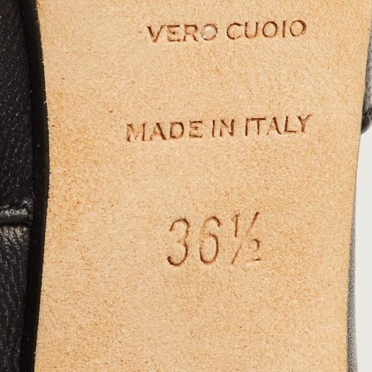 Pre Owned Sergio Rossi Size 36.5 Black Leather Platform Knee Length Boots