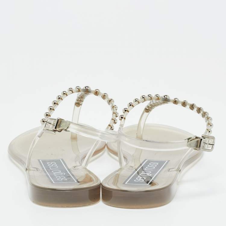 مملوكة مسبقًا Sergio Rossi Size 41 Transparent PVC Ankle Strap Sandals