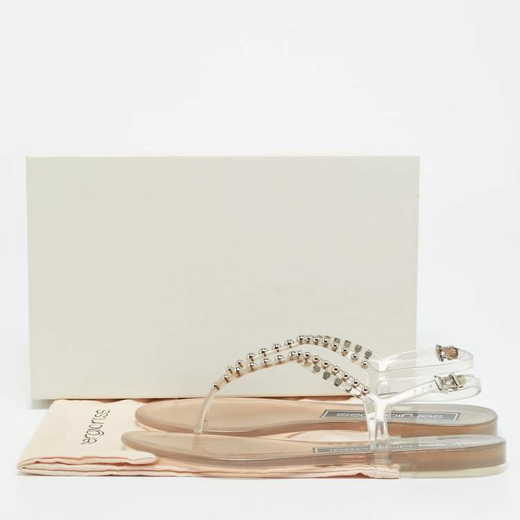 مملوكة مسبقًا Sergio Rossi Size 41 Transparent PVC Ankle Strap Sandals