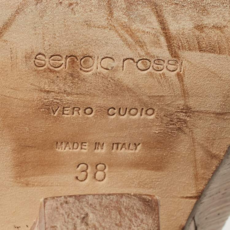 Pre Owned Sergio Rossi Size 38 Black Patent Leather Wedge Sandals