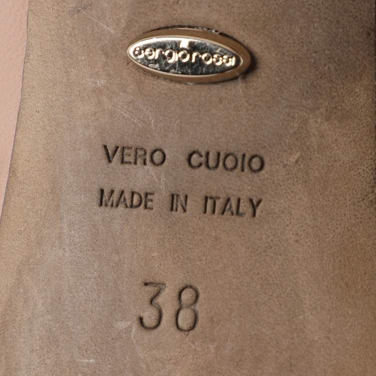 Pre Owned Sergio Rossi Size 38 Beige Leather Round Toe Pumps