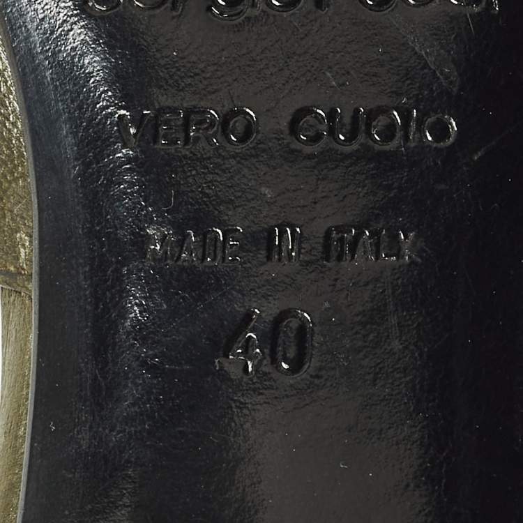 Pre Owned Sergio Rossi Size 40 Green Leather Pointed Toe Mules