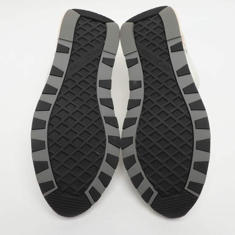 Pre Owned Sergio Rossi SR1 Size 37 White Leather, Mesh and Suede Low Top Sneakers