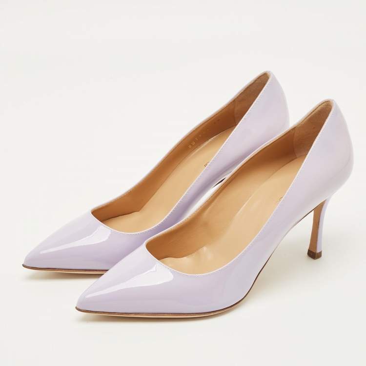 مملوكة مسبقًا Sergio Rossi Size 38 Lilac Purple Patent Leather Pointed Toe Pumps