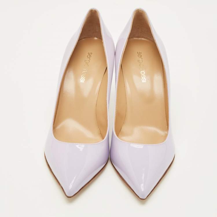مملوكة مسبقًا Sergio Rossi Size 38 Lilac Purple Patent Leather Pointed Toe Pumps