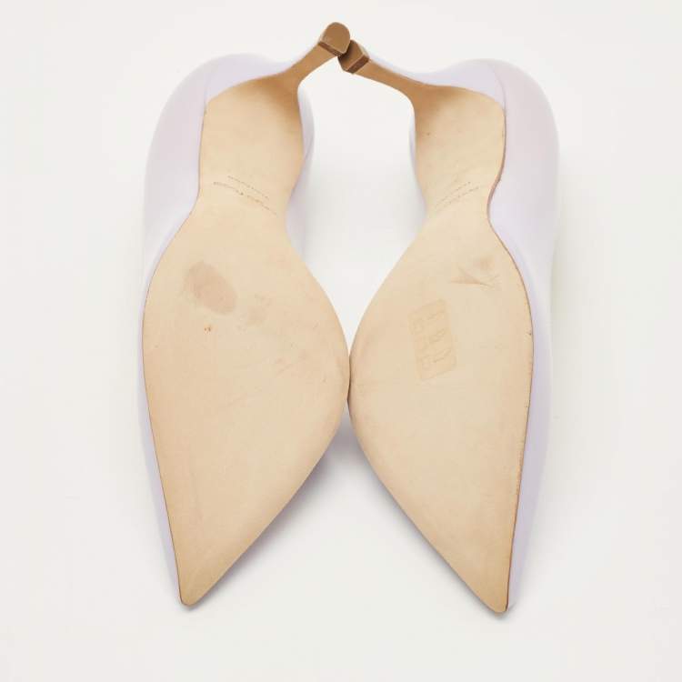 مملوكة مسبقًا Sergio Rossi Size 38 Lilac Purple Patent Leather Pointed Toe Pumps