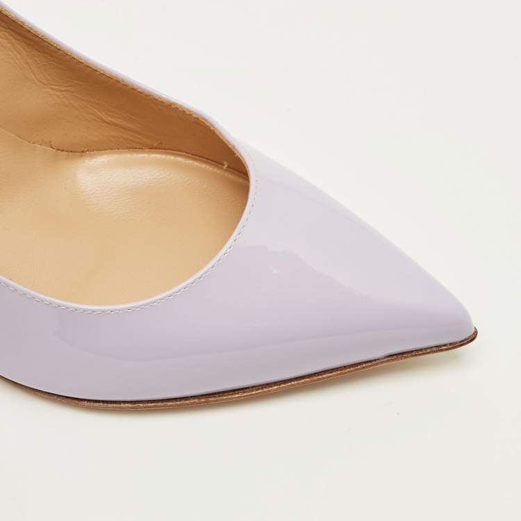 مملوكة مسبقًا Sergio Rossi Size 38 Lilac Purple Patent Leather Pointed Toe Pumps