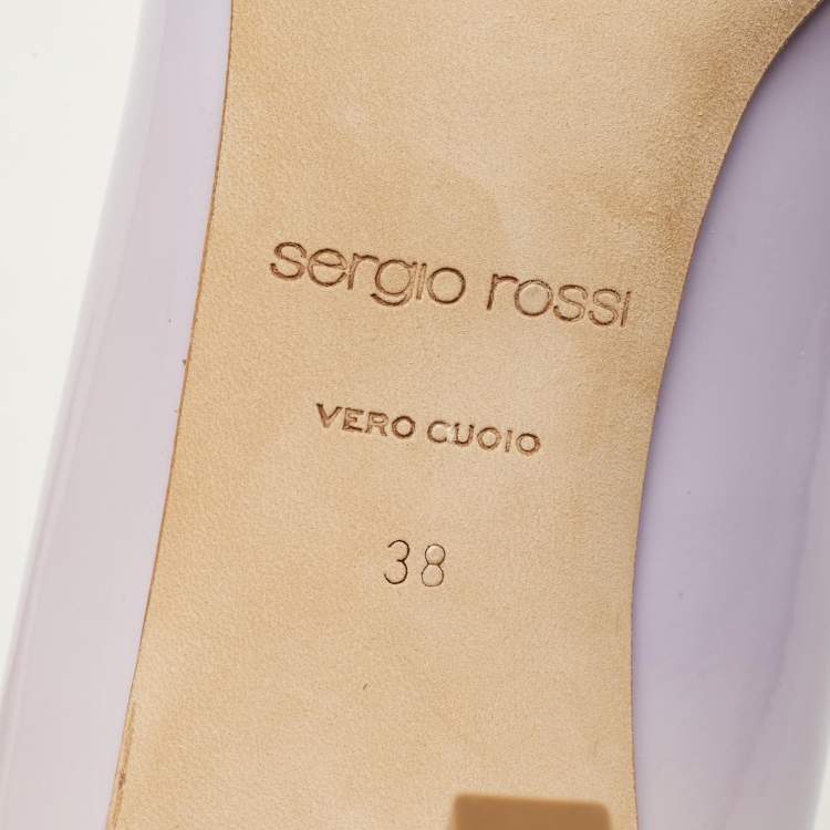 مملوكة مسبقًا Sergio Rossi Size 38 Lilac Purple Patent Leather Pointed Toe Pumps