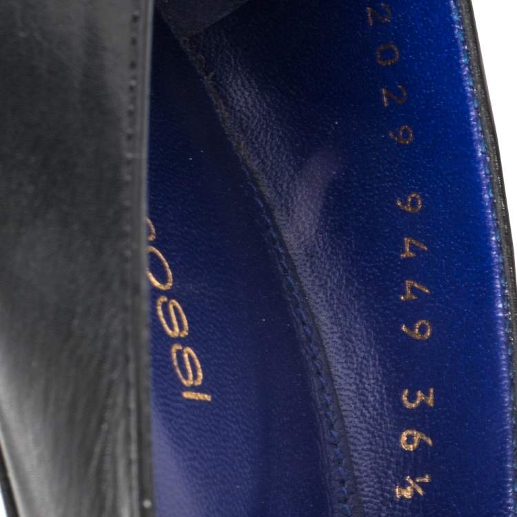 Pre Owned Sergio Rossi Black Patent and Leather Platform Pumps Size 36.5