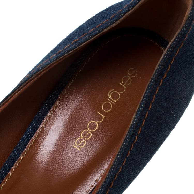 Pre Owned Sergio Rossi Blue Denim Pumps Size 39