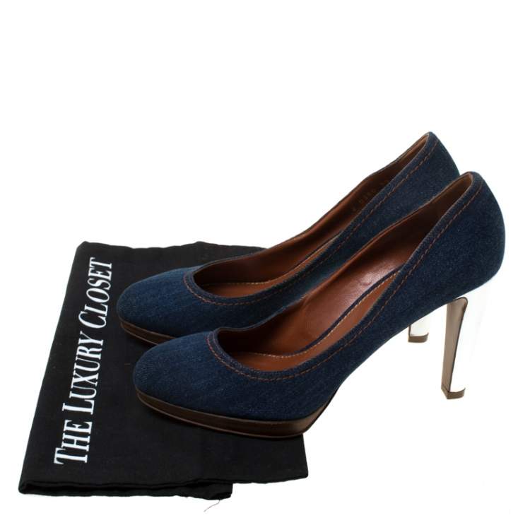 Pre Owned Sergio Rossi Blue Denim Pumps Size 39