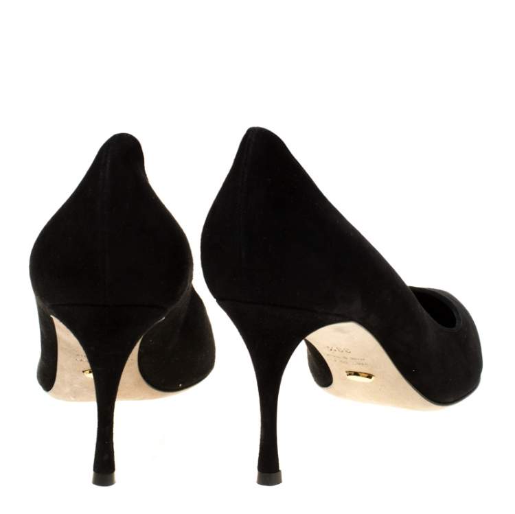 Pre Owned Sergio Rossi Black Suede Pointed Toe Pumps Size 39.5
