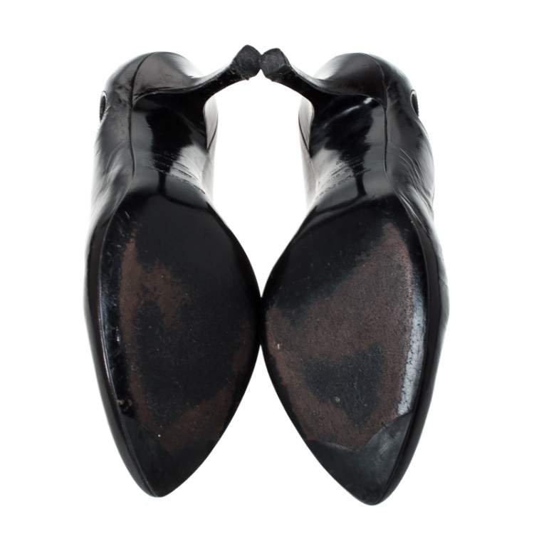 Pre Owned Sergio Rossi Black Patent Leather Marissa Pumps Size 39