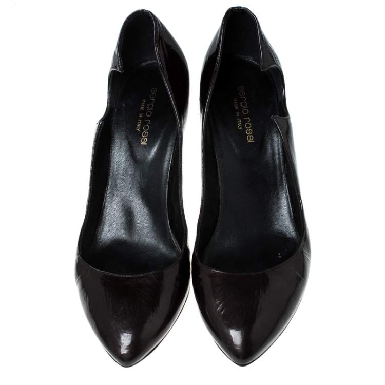 Pre Owned Sergio Rossi Black Patent Leather Marissa Pumps Size 39