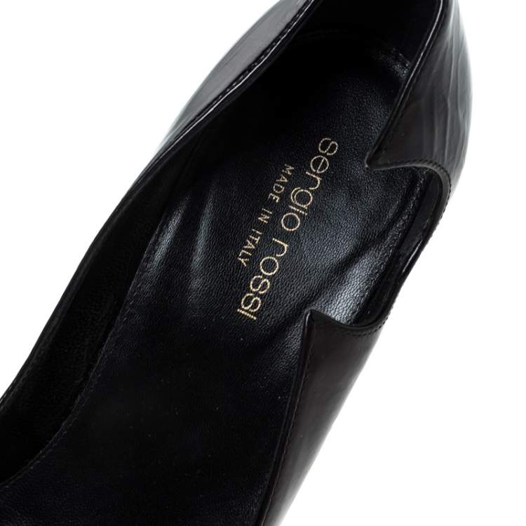 Pre Owned Sergio Rossi Black Patent Leather Marissa Pumps Size 39