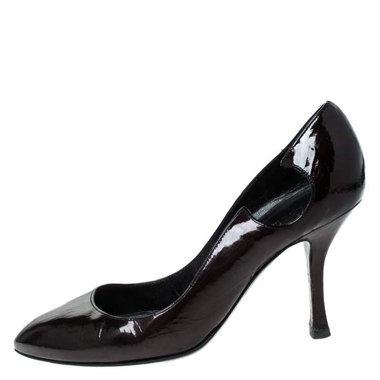 Pre Owned Sergio Rossi Black Patent Leather Marissa Pumps Size 39