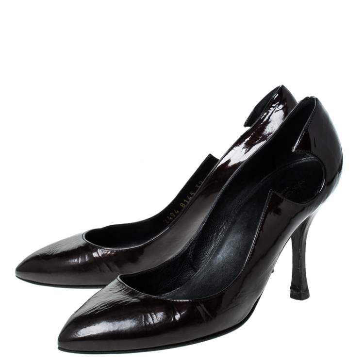 Pre Owned Sergio Rossi Black Patent Leather Marissa Pumps Size 39