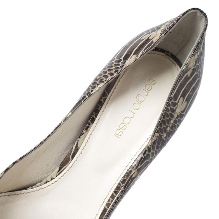 Pre Owned Sergio Rossi Watersnake Platform Pumps Size 38