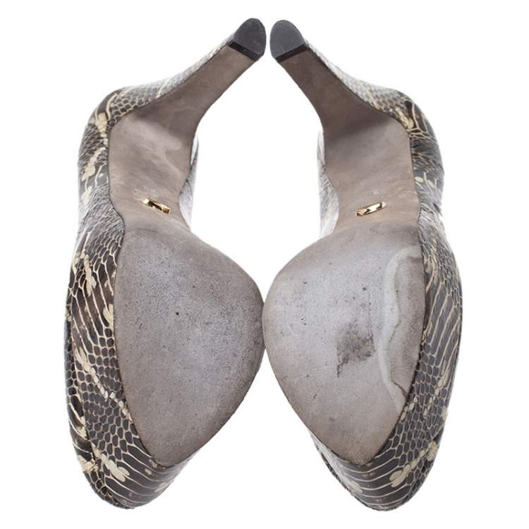 Pre Owned Sergio Rossi Watersnake Platform Pumps Size 38