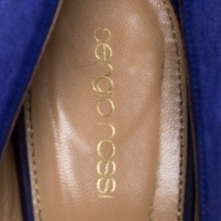 Pre Owned Sergio Rossi Purple Suede Pointed Toe Pumps Size 41
