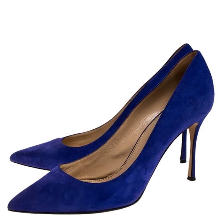 Pre Owned Sergio Rossi Purple Suede Pointed Toe Pumps Size 41