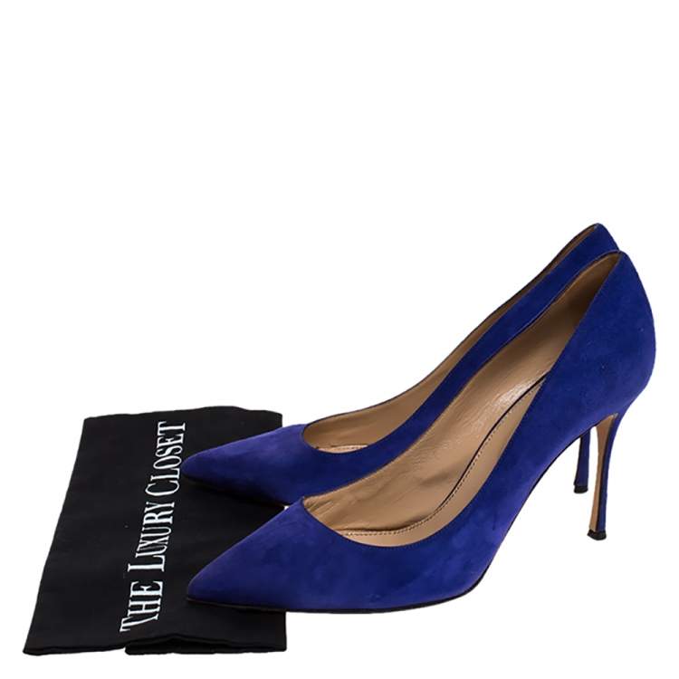 Pre Owned Sergio Rossi Purple Suede Pointed Toe Pumps Size 41