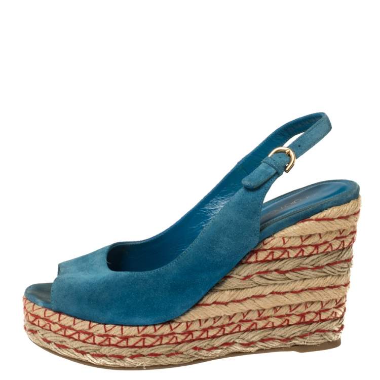 Turquoise 2024 suede wedges