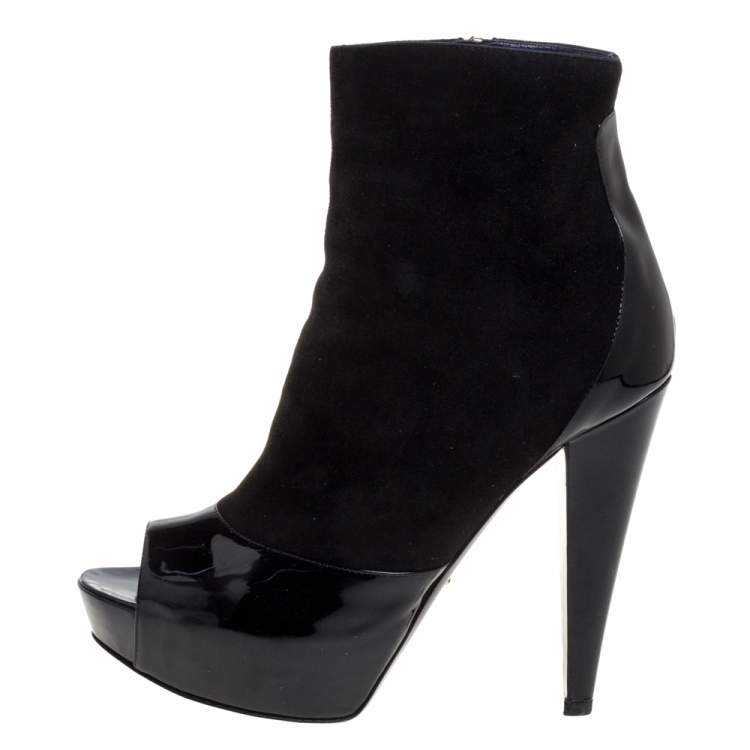 Black suede platform outlet booties