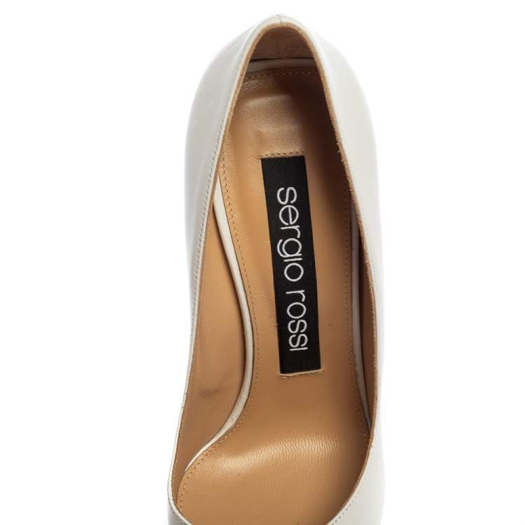 Pre Owned Sergio Rossi White Leather Pumps Size 36