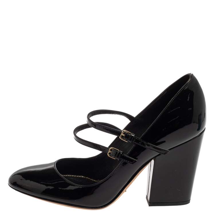 Pre Owned Sergio Rossi Black Patent Leather Mary Jane Pumps Size 36