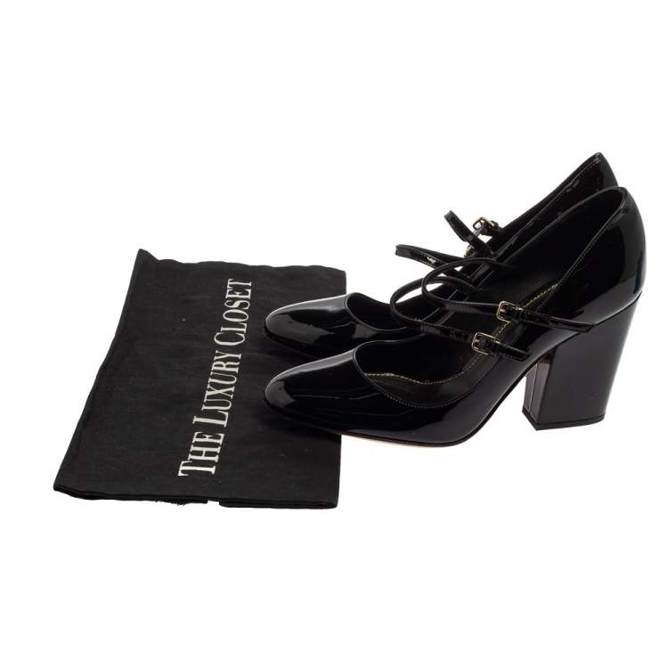 Pre Owned Sergio Rossi Black Patent Leather Mary Jane Pumps Size 36