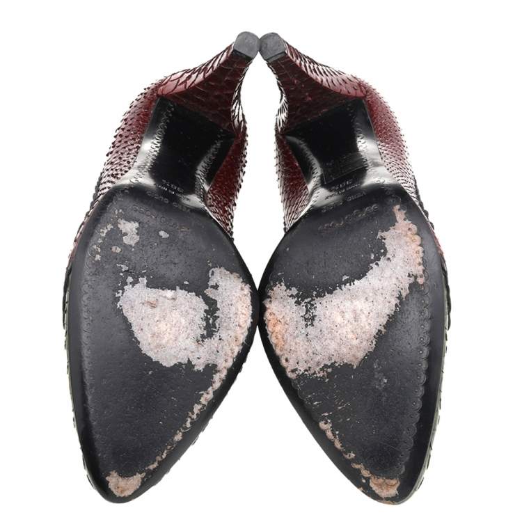 مملوكة مسبقًا Sergio Rossi Multicolor Python Embossed Leather Pumps Size 38.5
