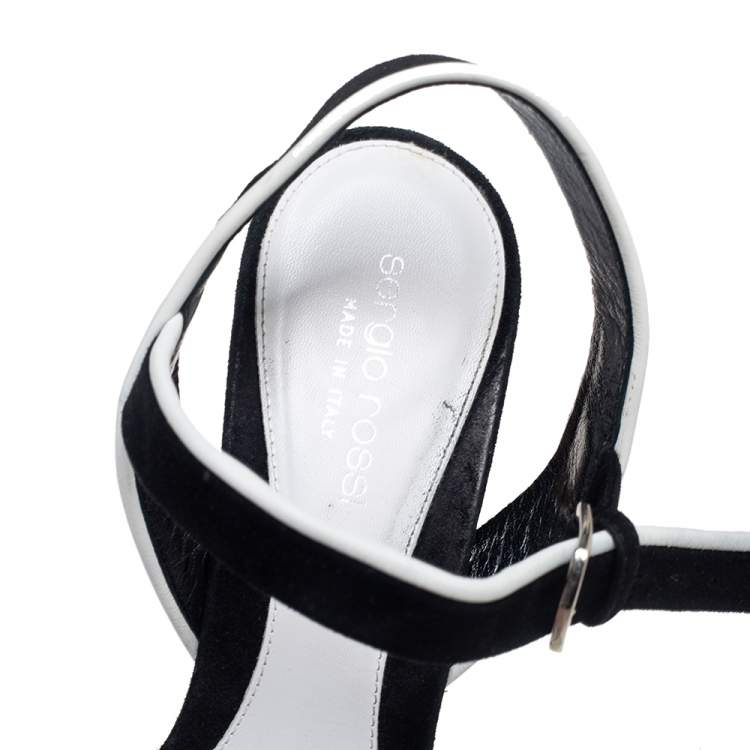 Pre Owned Sergio Rossi Black Suede Knotted Open Toe Ankle Strap Sandals Size 39