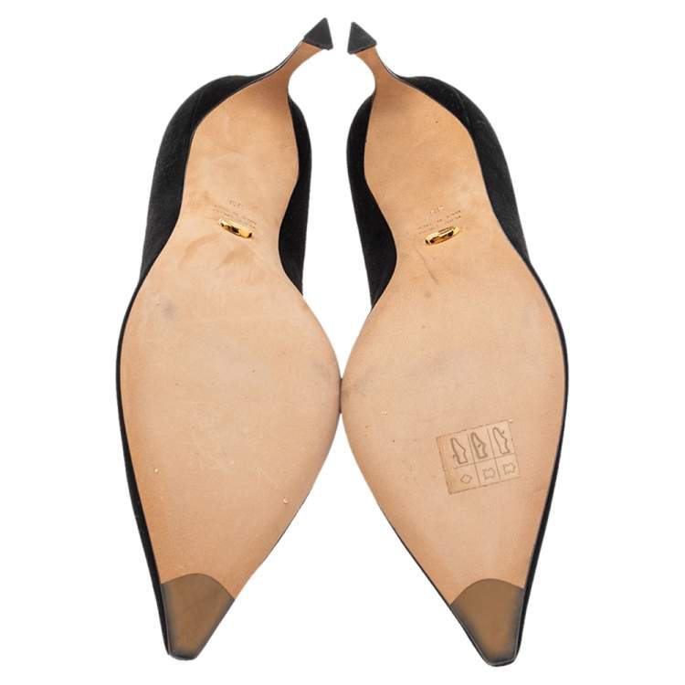 Pre Owned Sergio Rossi Black Suede Pointed Toe Pumps Size 39