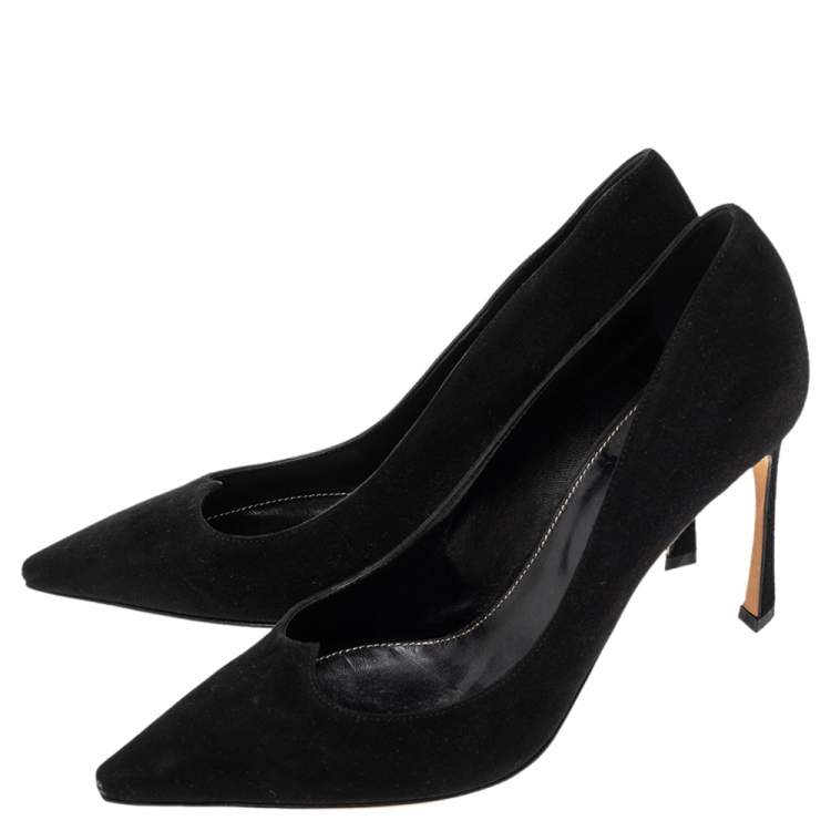 Pre Owned Sergio Rossi Black Suede Pointed Toe Pumps Size 39