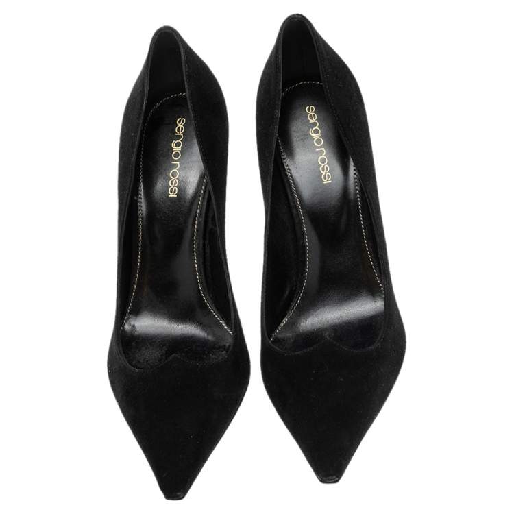 Pre Owned Sergio Rossi Black Suede Pointed Toe Pumps Size 39