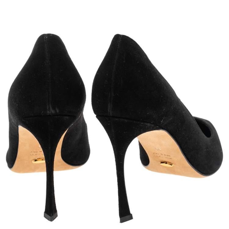 Pre Owned Sergio Rossi Black Suede Pointed Toe Pumps Size 39