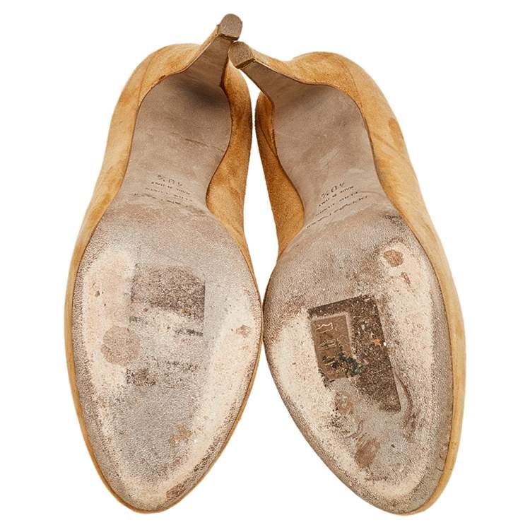 Pre Owned Sergio Rossi Beige Suede Pumps Size 40.5